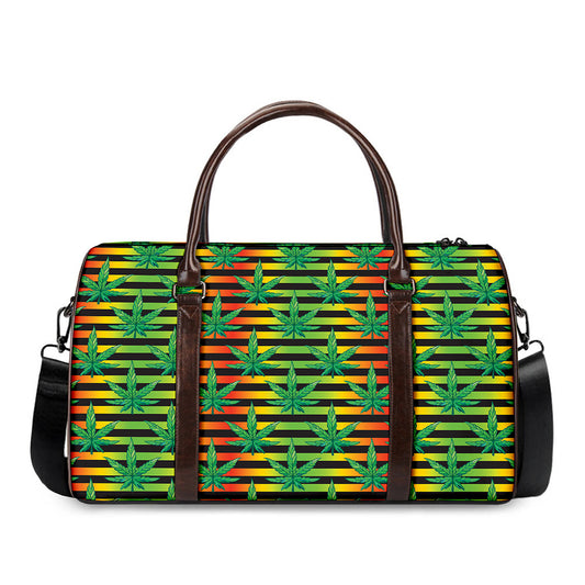 Rasta Striped Pattern Print Duffle Bag