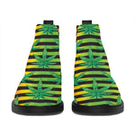 Rasta Striped Pattern Print Flat Ankle Boots