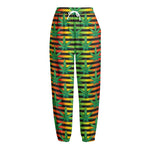 Rasta Striped Pattern Print Fleece Lined Knit Pants