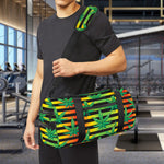 Rasta Striped Pattern Print Gym Bag