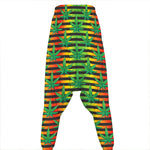 Rasta Striped Pattern Print Hammer Pants