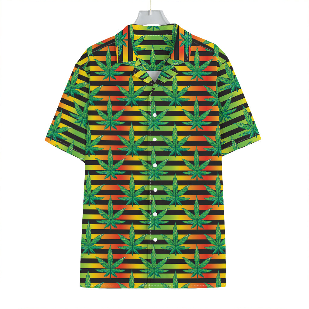 Rasta Striped Pattern Print Hawaiian Shirt