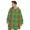 Rasta Striped Pattern Print Hoodie Blanket