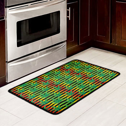 Rasta Striped Pattern Print Kitchen Mat