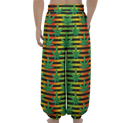 Rasta Striped Pattern Print Lantern Pants