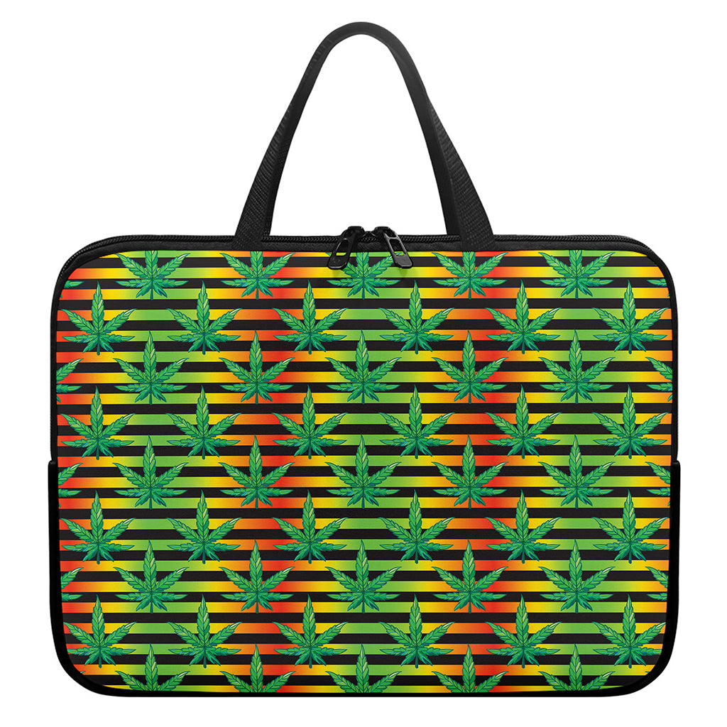 Rasta Striped Pattern Print Laptop Sleeve With Handle