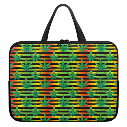 Rasta Striped Pattern Print Laptop Sleeve With Handle
