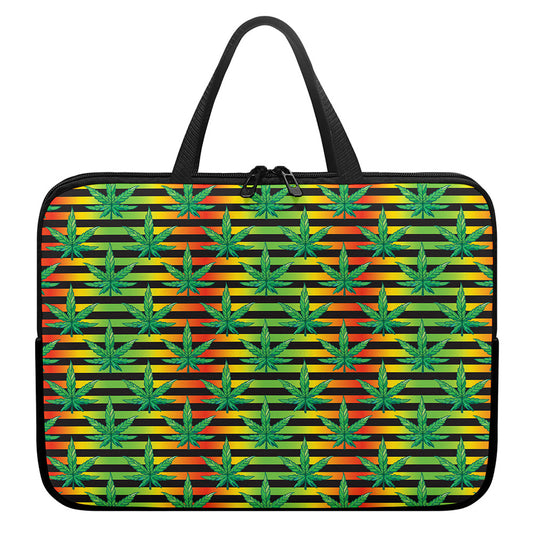 Rasta Striped Pattern Print Laptop Sleeve With Handle