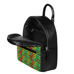 Rasta Striped Pattern Print Leather Backpack