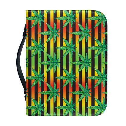 Rasta Striped Pattern Print Leather Bible Cover