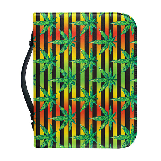 Rasta Striped Pattern Print Leather Bible Cover