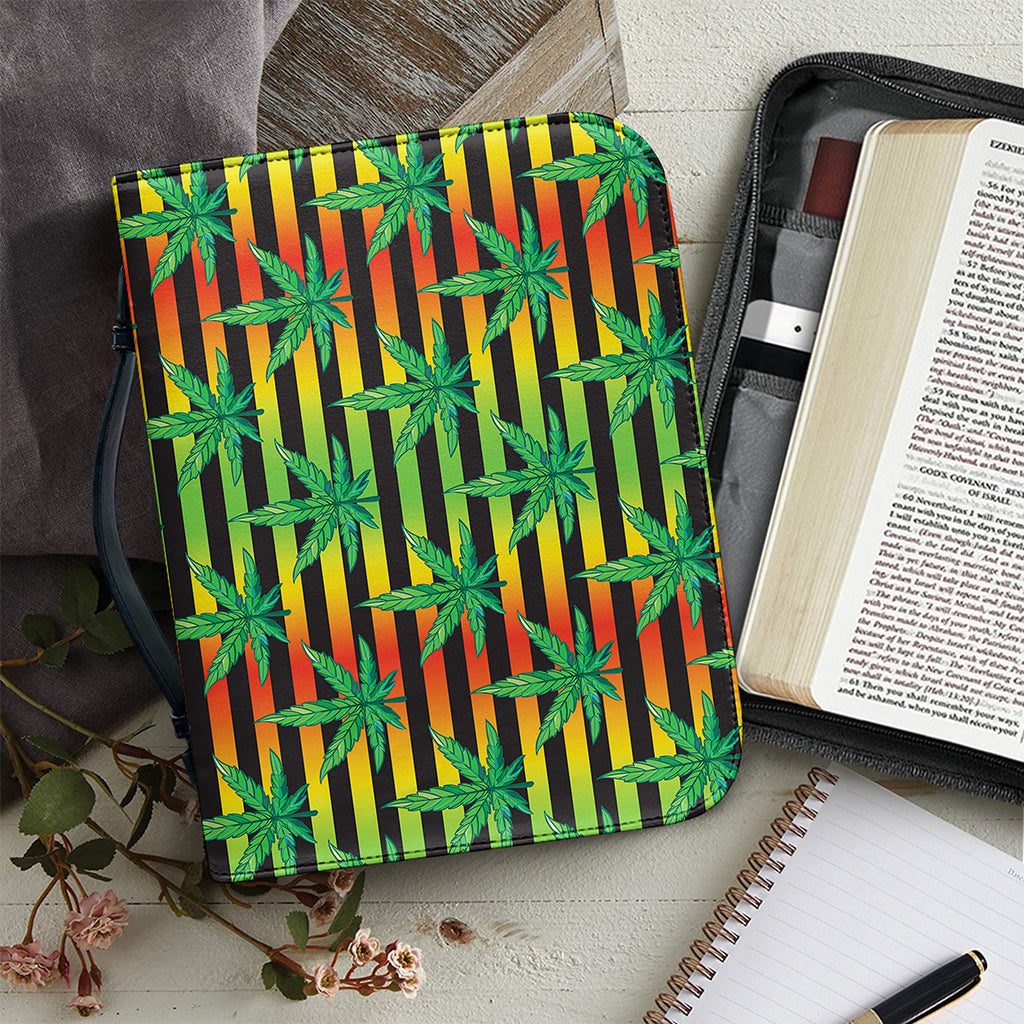 Rasta Striped Pattern Print Leather Bible Cover