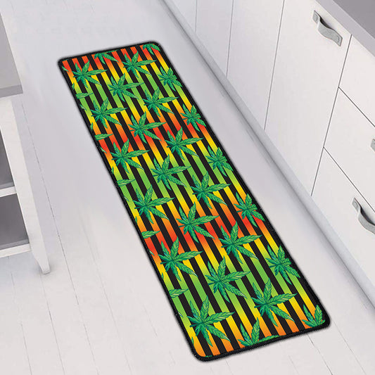 Rasta Striped Pattern Print Long Kitchen Mat