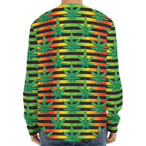 Rasta Striped Pattern Print Long Sleeve Baseball Jersey