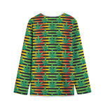 Rasta Striped Pattern Print Long Sleeve Short Coat