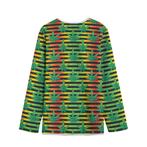 Rasta Striped Pattern Print Long Sleeve Short Coat