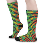 Rasta Striped Pattern Print Long Socks