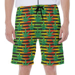 Rasta Striped Pattern Print Men's Beach Shorts