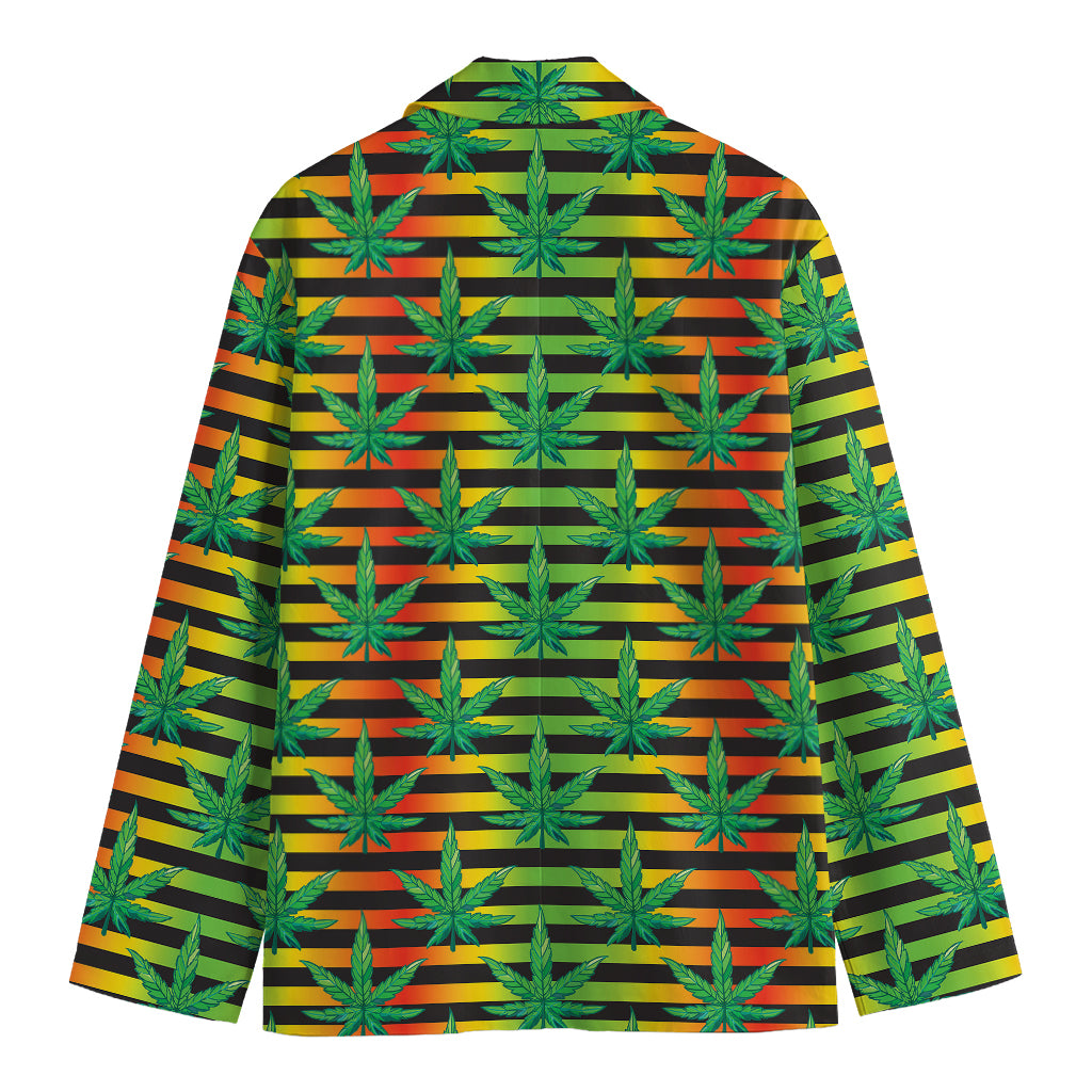 Rasta Striped Pattern Print Men's Blazer