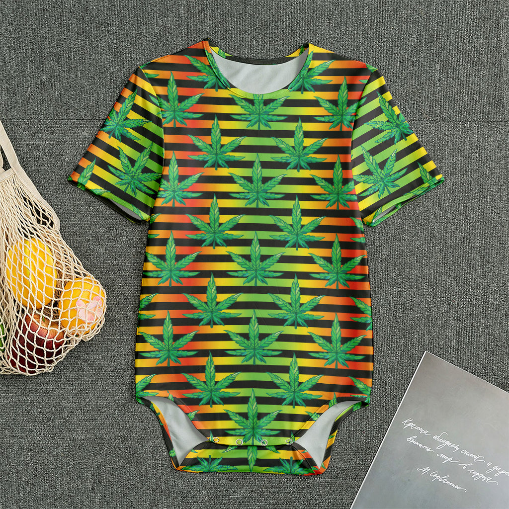 Rasta Striped Pattern Print Men's Bodysuit