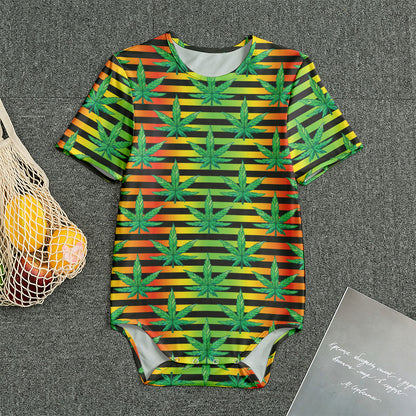 Rasta Striped Pattern Print Men's Bodysuit