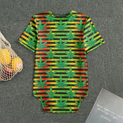 Rasta Striped Pattern Print Men's Bodysuit