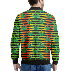 Rasta Striped Pattern Print Men's Bomber Jacket