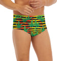Rasta Striped Pattern Print Men's Briefs