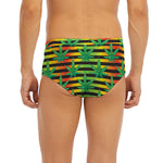 Rasta Striped Pattern Print Men's Briefs