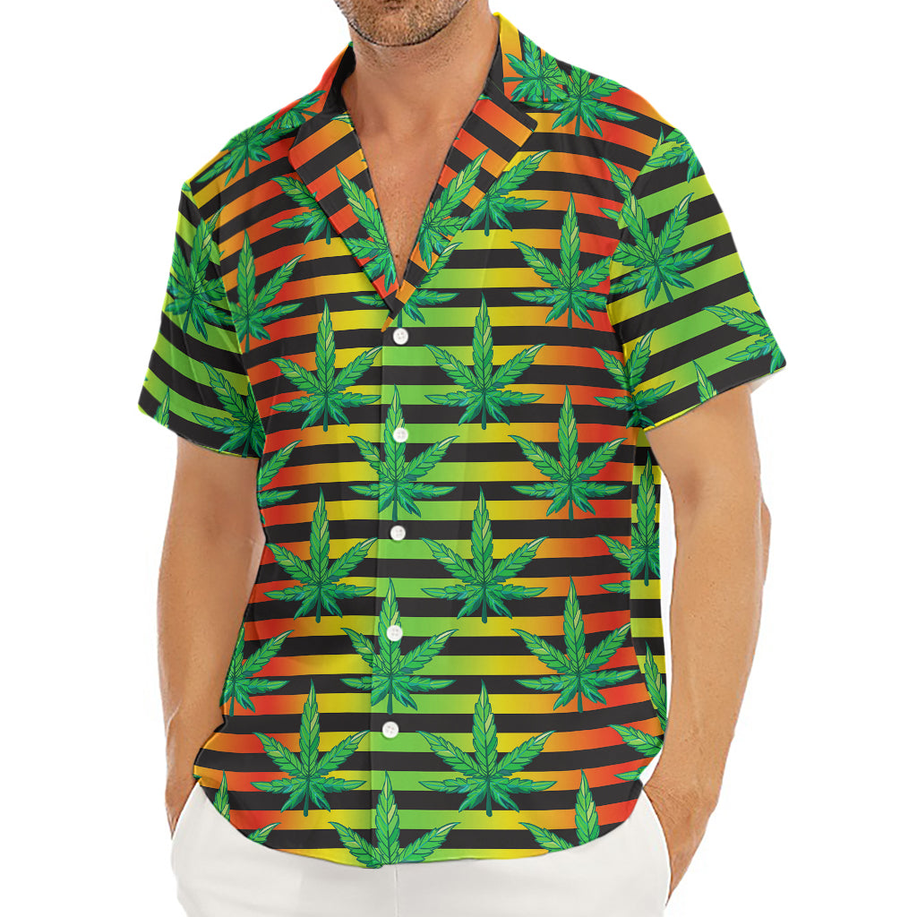 Rasta Striped Pattern Print Men's Deep V-Neck Shirt