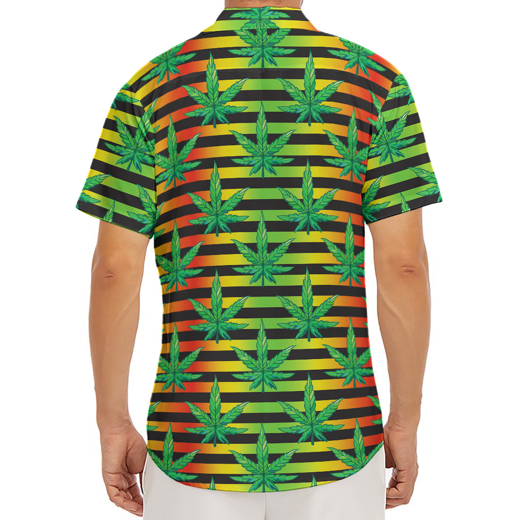 Rasta Striped Pattern Print Men's Deep V-Neck Shirt