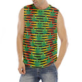 Rasta Striped Pattern Print Men's Fitness Tank Top