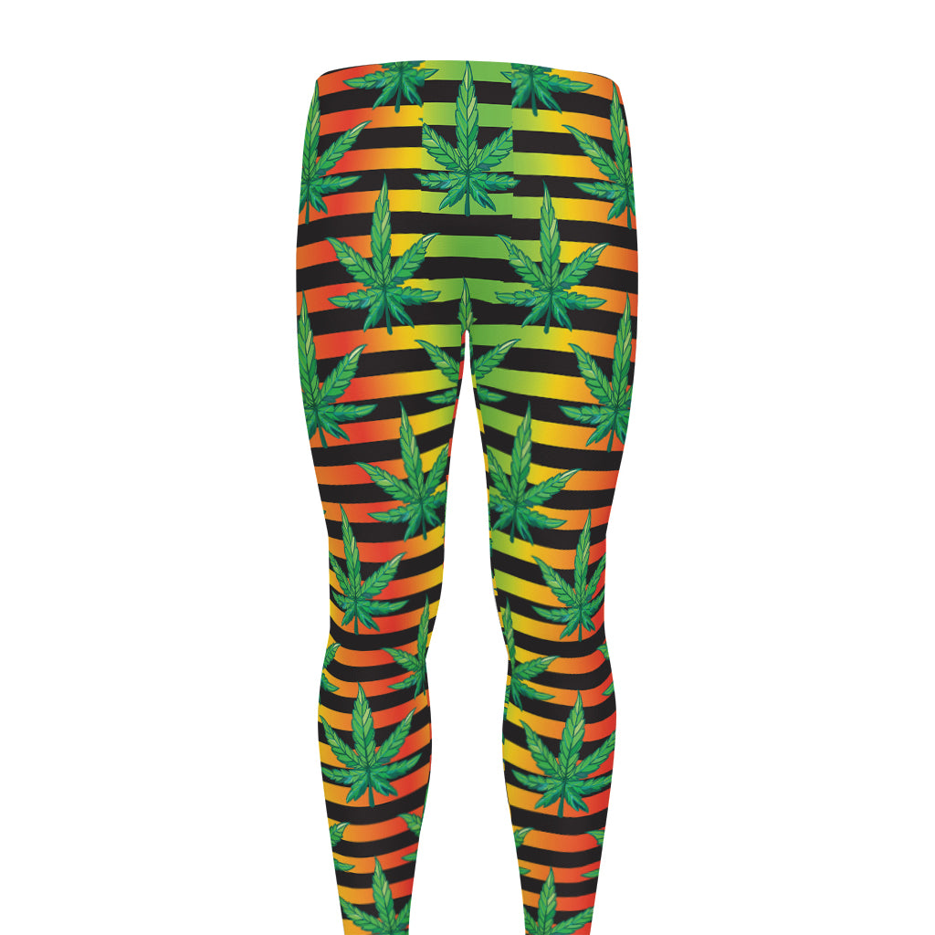 Rasta Striped Pattern Print Men's leggings