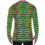 Rasta Striped Pattern Print Men's Long Sleeve T-Shirt