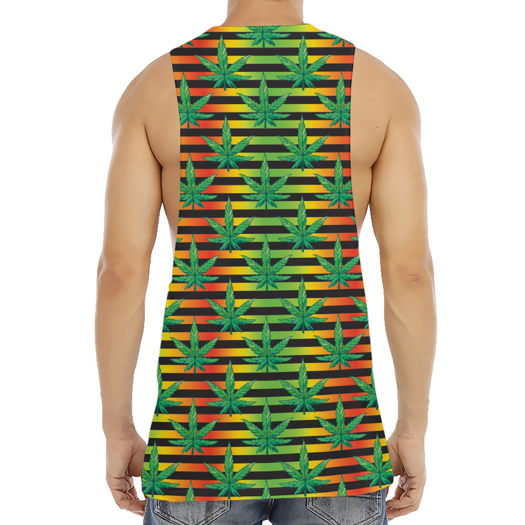 Rasta Striped Pattern Print Men's Muscle Tank Top