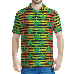 Rasta Striped Pattern Print Men's Polo Shirt