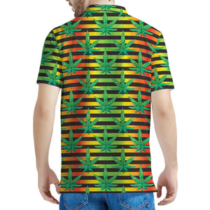 Rasta Striped Pattern Print Men's Polo Shirt