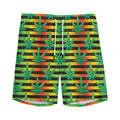 Rasta Striped Pattern Print Men's Athletic Shorts