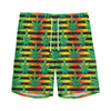Rasta Striped Pattern Print Men's Sports Shorts
