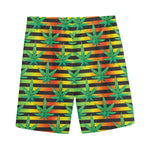 Rasta Striped Pattern Print Men's Sports Shorts