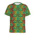 Rasta Striped Pattern Print Men's Athletic T-Shirt