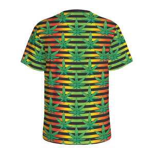 Rasta Striped Pattern Print Men's Sports T-Shirt