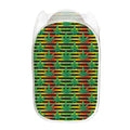 Rasta Striped Pattern Print Mesh Laundry Hamper