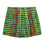 Rasta Striped Pattern Print Mesh Shorts