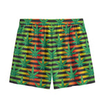 Rasta Striped Pattern Print Mesh Shorts