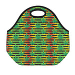 Rasta Striped Pattern Print Neoprene Lunch Bag