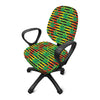 Rasta Striped Pattern Print Office Chair Cover