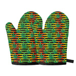 Rasta Striped Pattern Print Oven Mitts