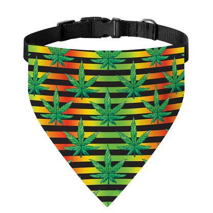 Rasta Striped Pattern Print Over The Collar Dog Bandana