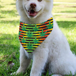 Rasta Striped Pattern Print Over The Collar Dog Bandana
